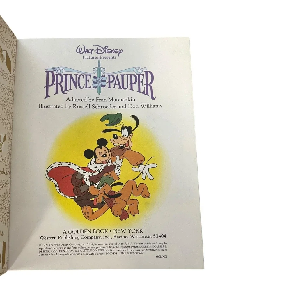 Walt Disney's The Prince and the Pauper A Little Golden Book 1990 Hardcover VG